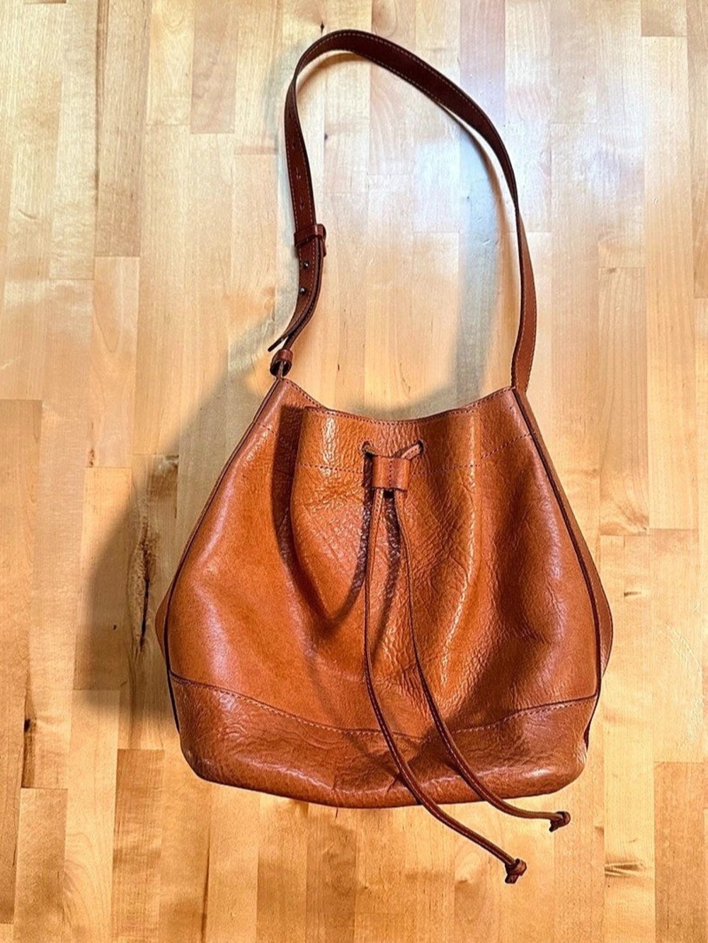 Lucky Brand Brown Leather-Look Hobo Bag